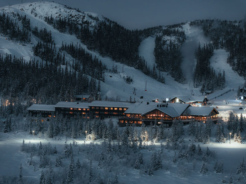 Gaustablikkk Fjellresort Gausta Skisenter Drone Vinter Yngve Ask Kveld Stemning28