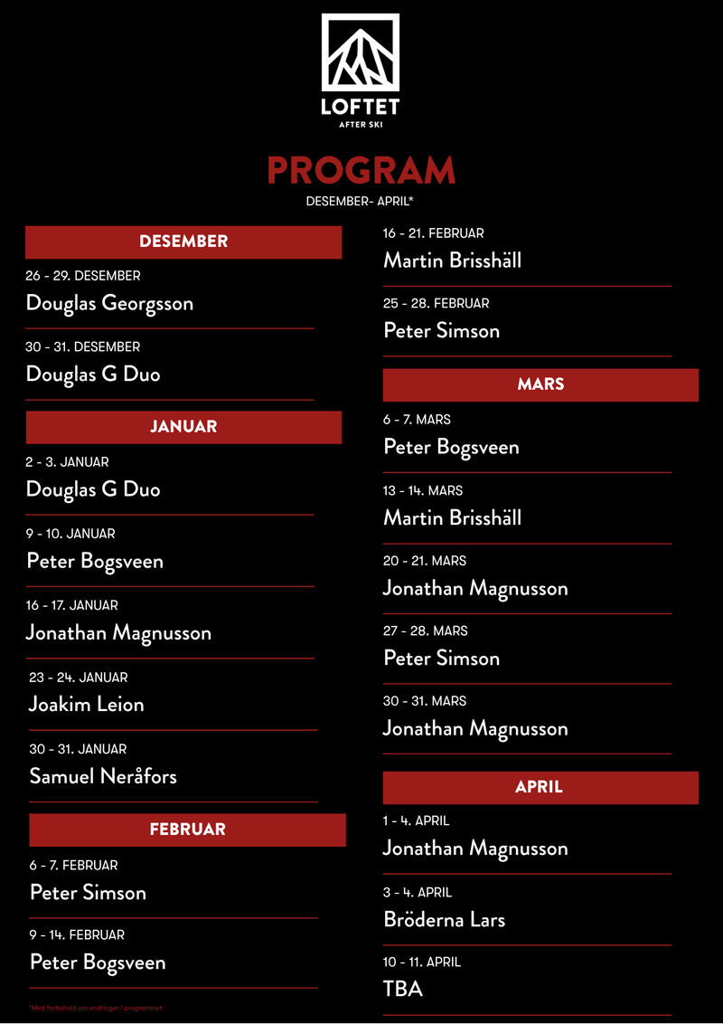 Loftet Program 2025 2026 Norsk